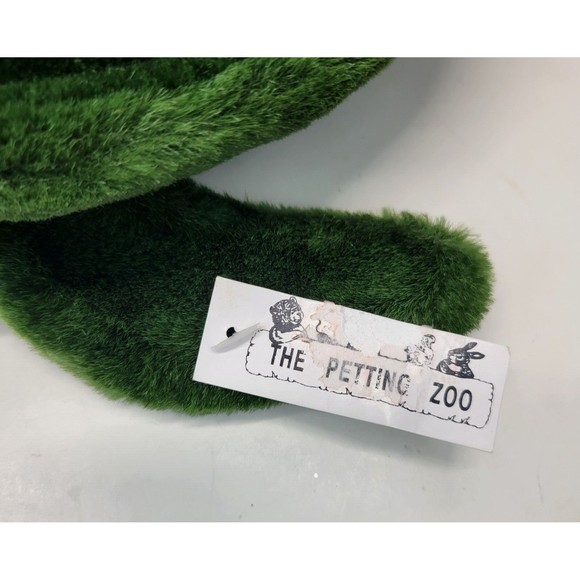 Vintage JLI Green Plush Sea Turtle 1994 The Petting Zoo Realistic Large Eyes 13" - Picture 12 of 13